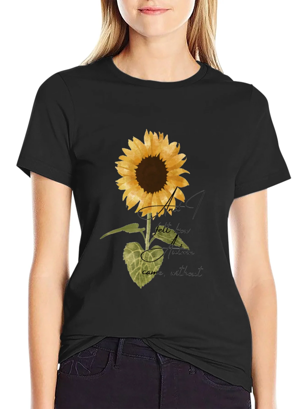 Sunflower Graphic Print Black T-Shirt product image 5