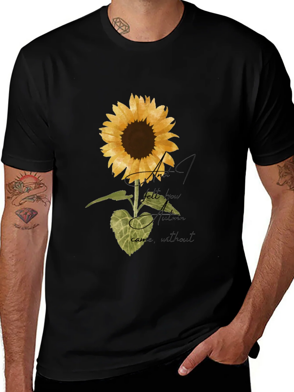 Sunflower Graphic Print Black T-Shirt product image 1
