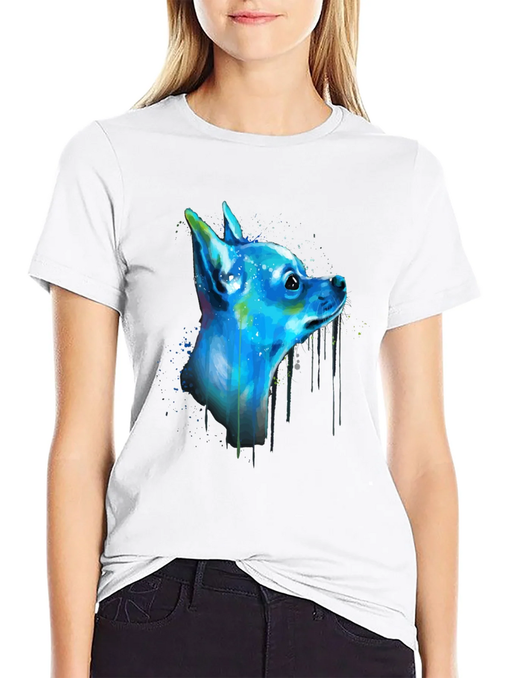 Colorful Chihuahua Graphic Tee - Black product image 11