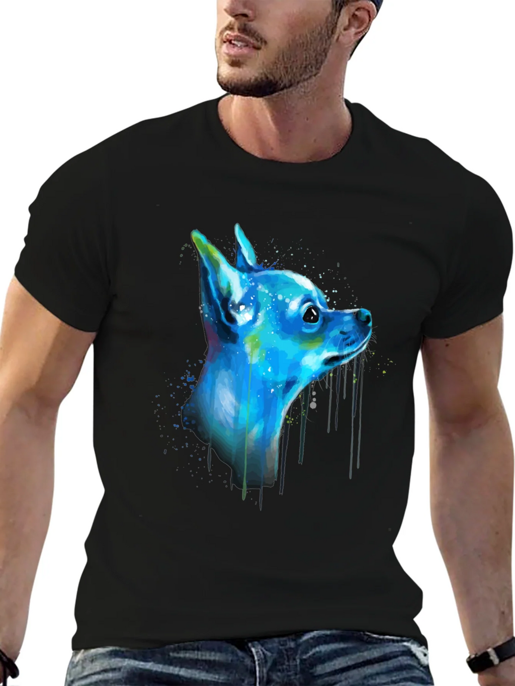 Colorful Chihuahua Graphic Tee - Black product image 9