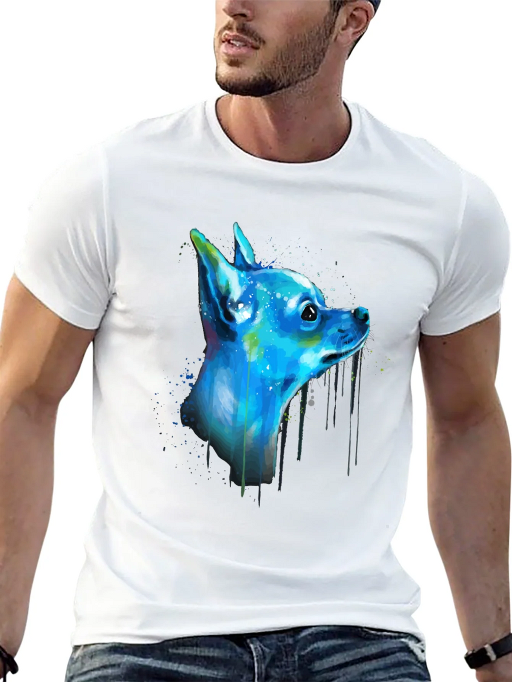 Colorful Chihuahua Graphic Tee - Black product image 4