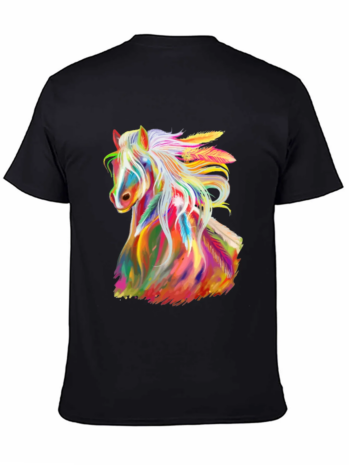 Rainbow Horse Graphic Tee - Mens Black T-Shirt product image 7