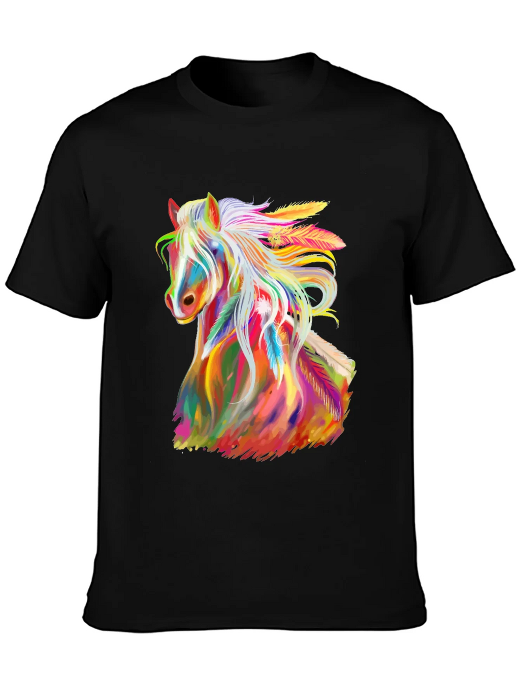 Rainbow Horse Graphic Tee - Mens Black T-Shirt product image 6