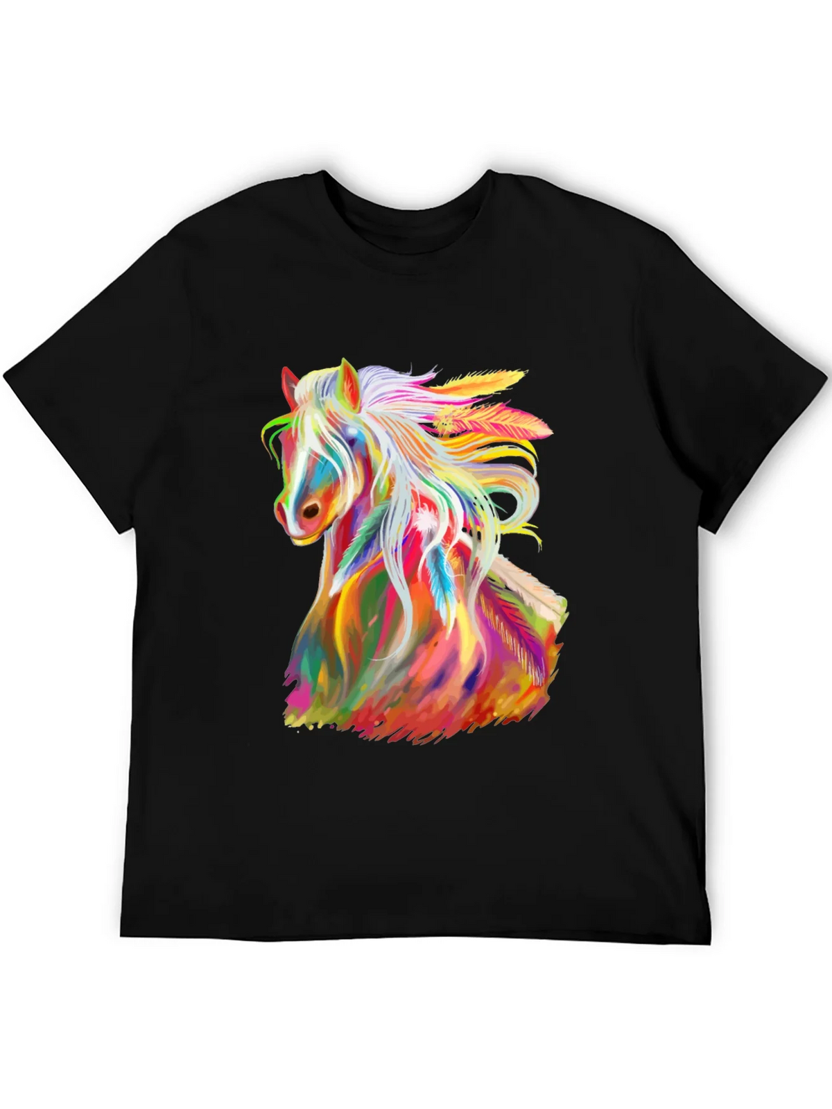 Rainbow Horse Graphic Tee - Mens Black T-Shirt product image 8