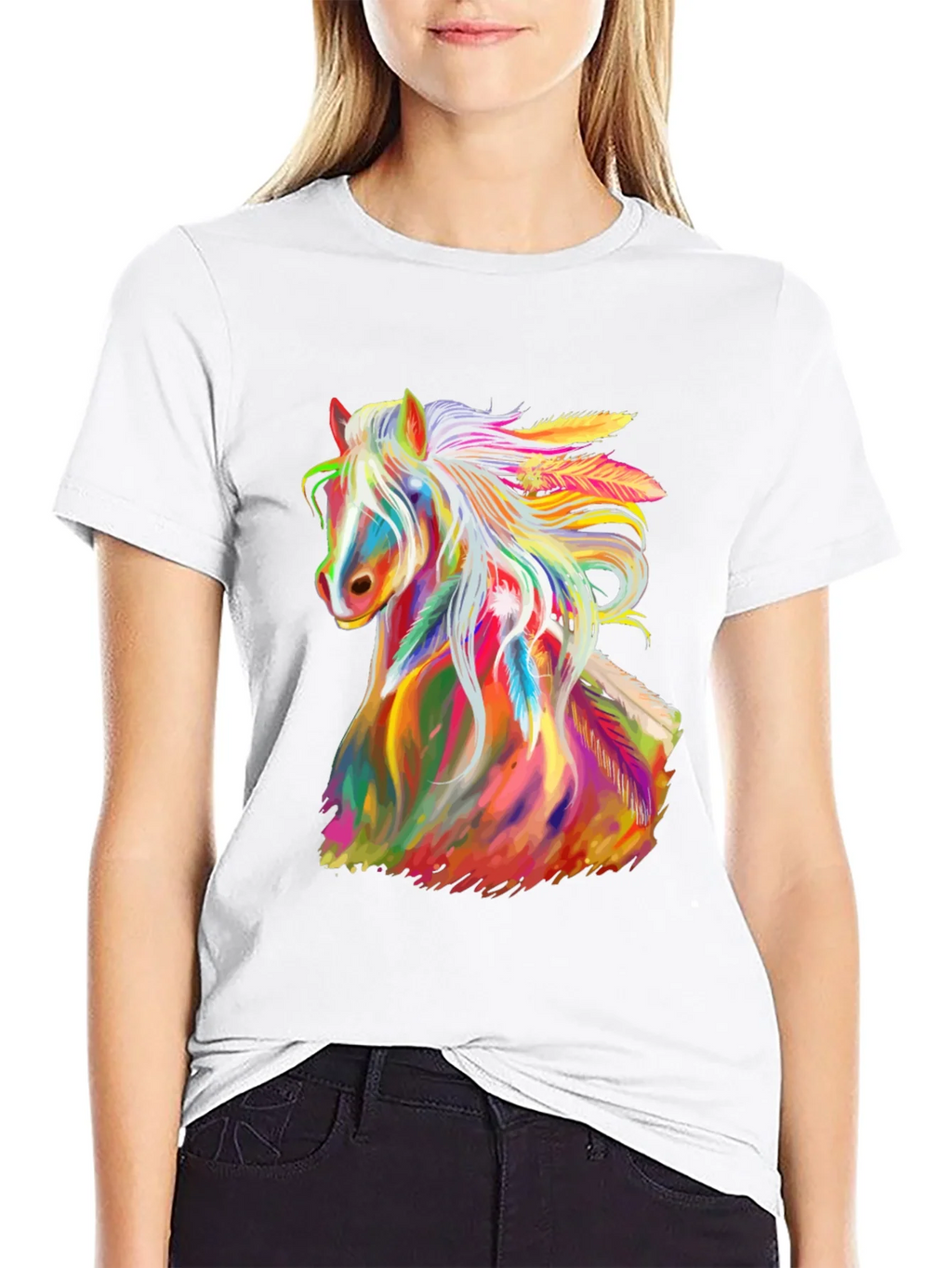 Rainbow Horse Graphic Tee - Mens Black T-Shirt product image 11