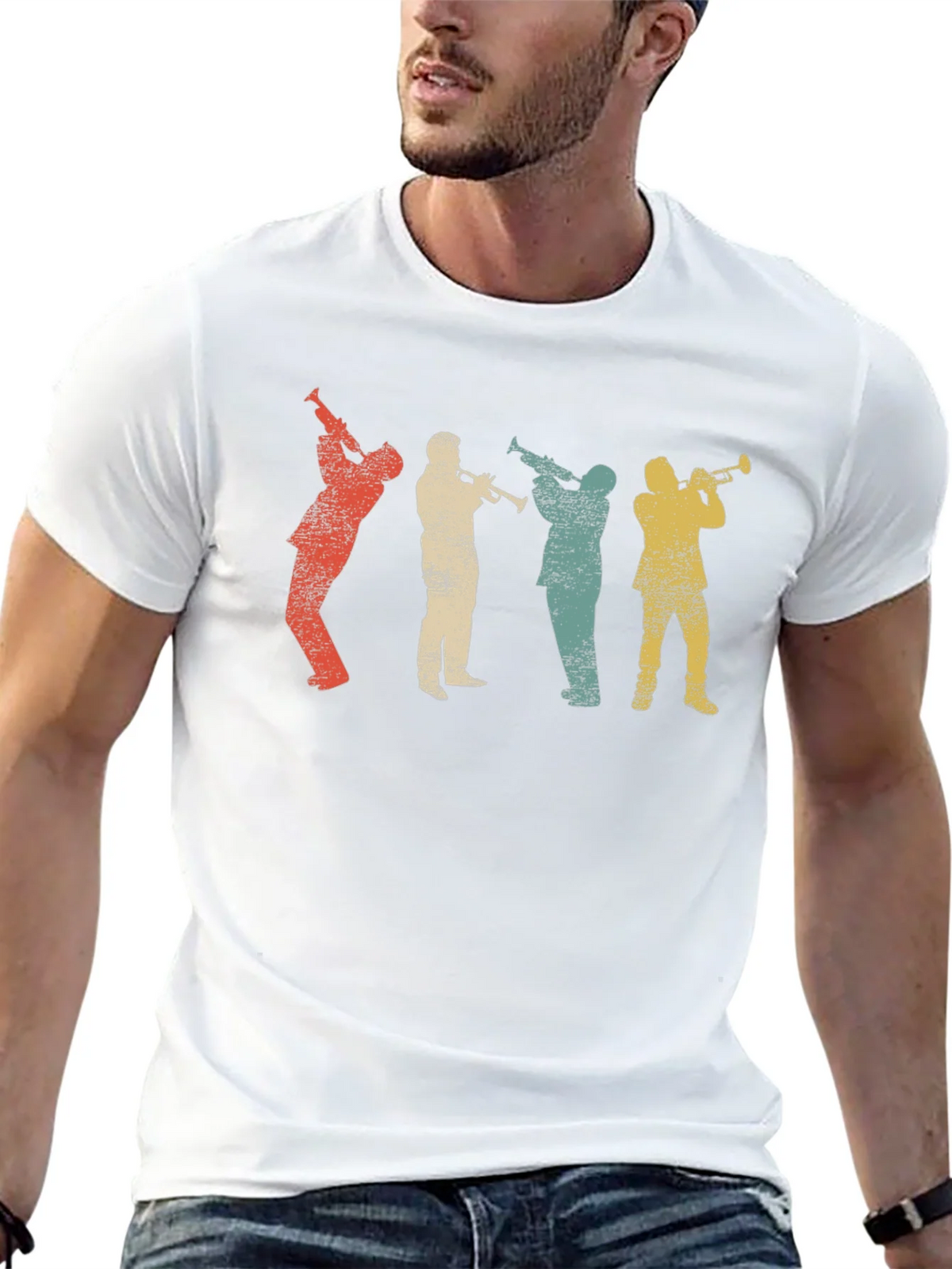 Vintage Trumpet Player Graphic T-Shirt product image 4