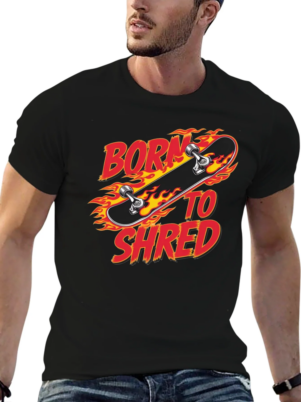 Born to Shred Skateboard Graphic T-Shirt product image 9