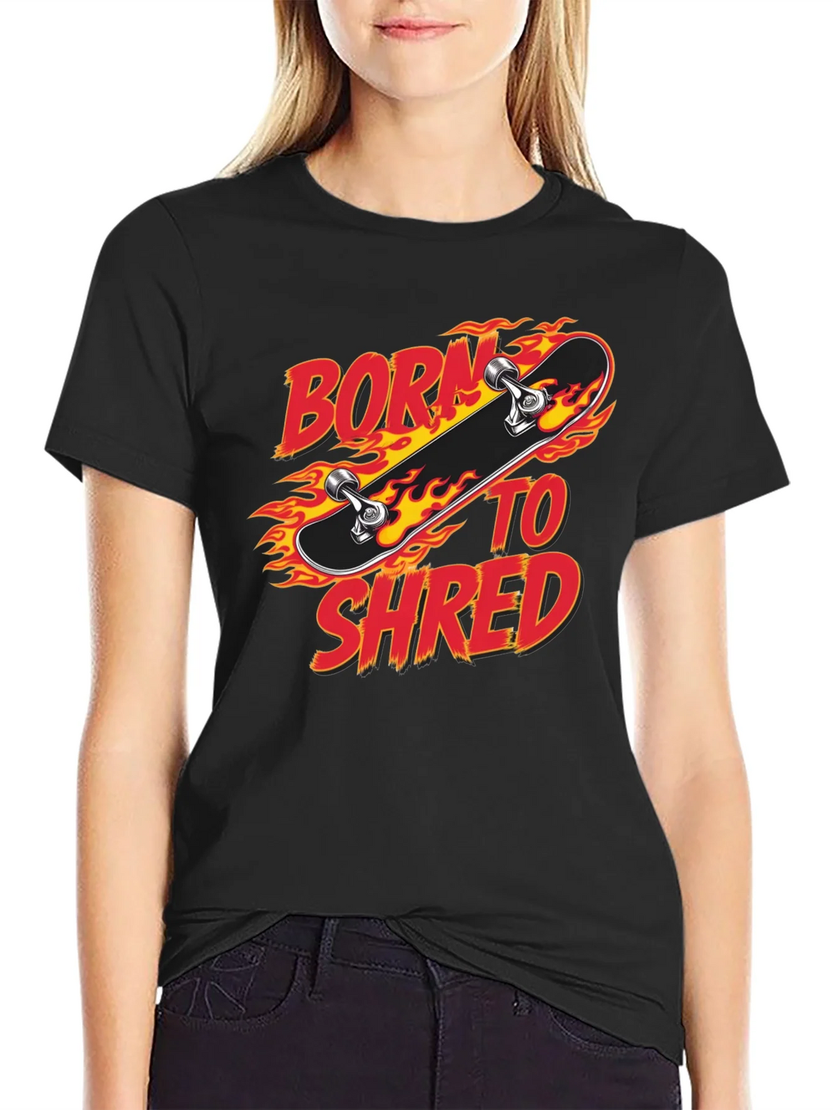 Born to Shred Skateboard Graphic T-Shirt product image 5