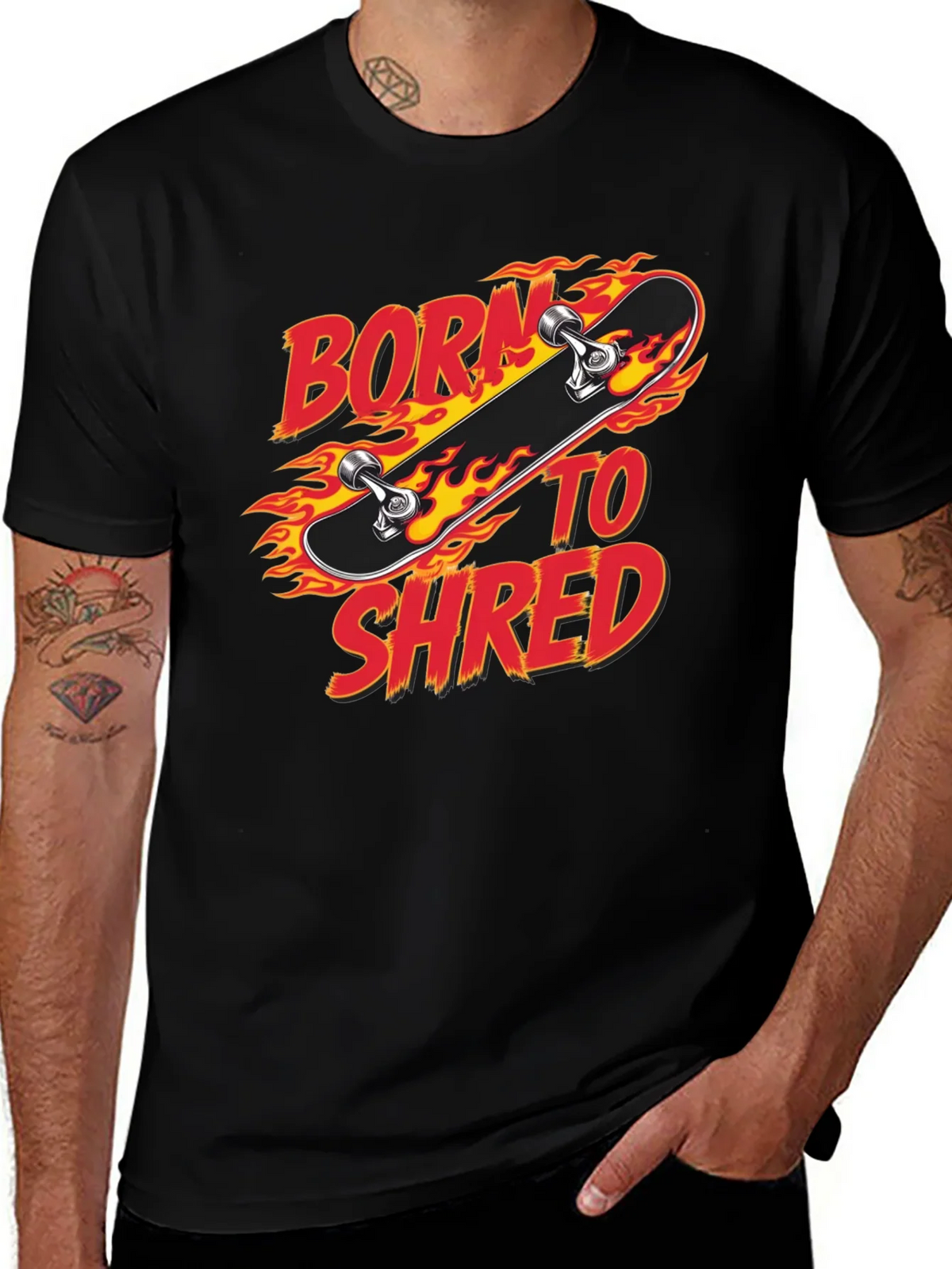 Born to Shred Skateboard Graphic T-Shirt product image 1