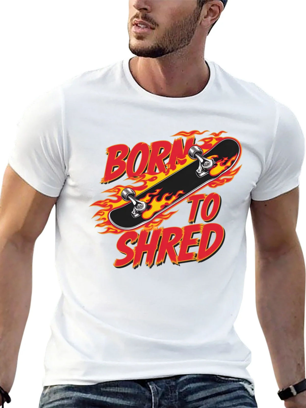 Born to Shred Skateboard Graphic T-Shirt product image 4