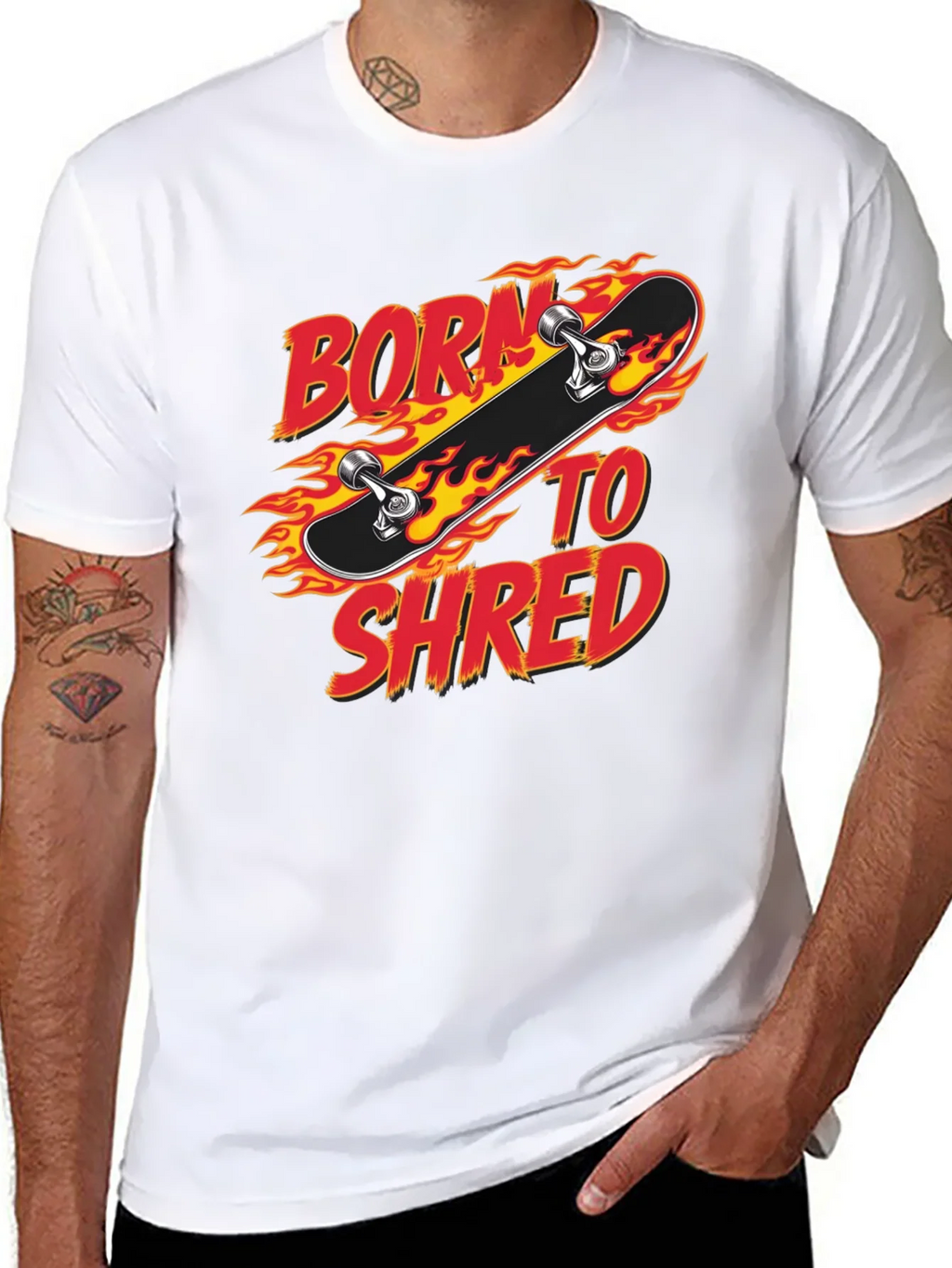 Born to Shred Skateboard Graphic T-Shirt product image 10
