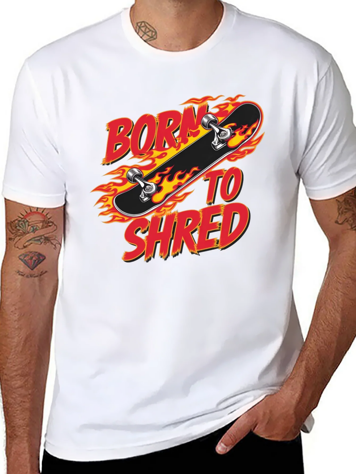 Born to Shred Skateboard Graphic T-Shirt product image 10