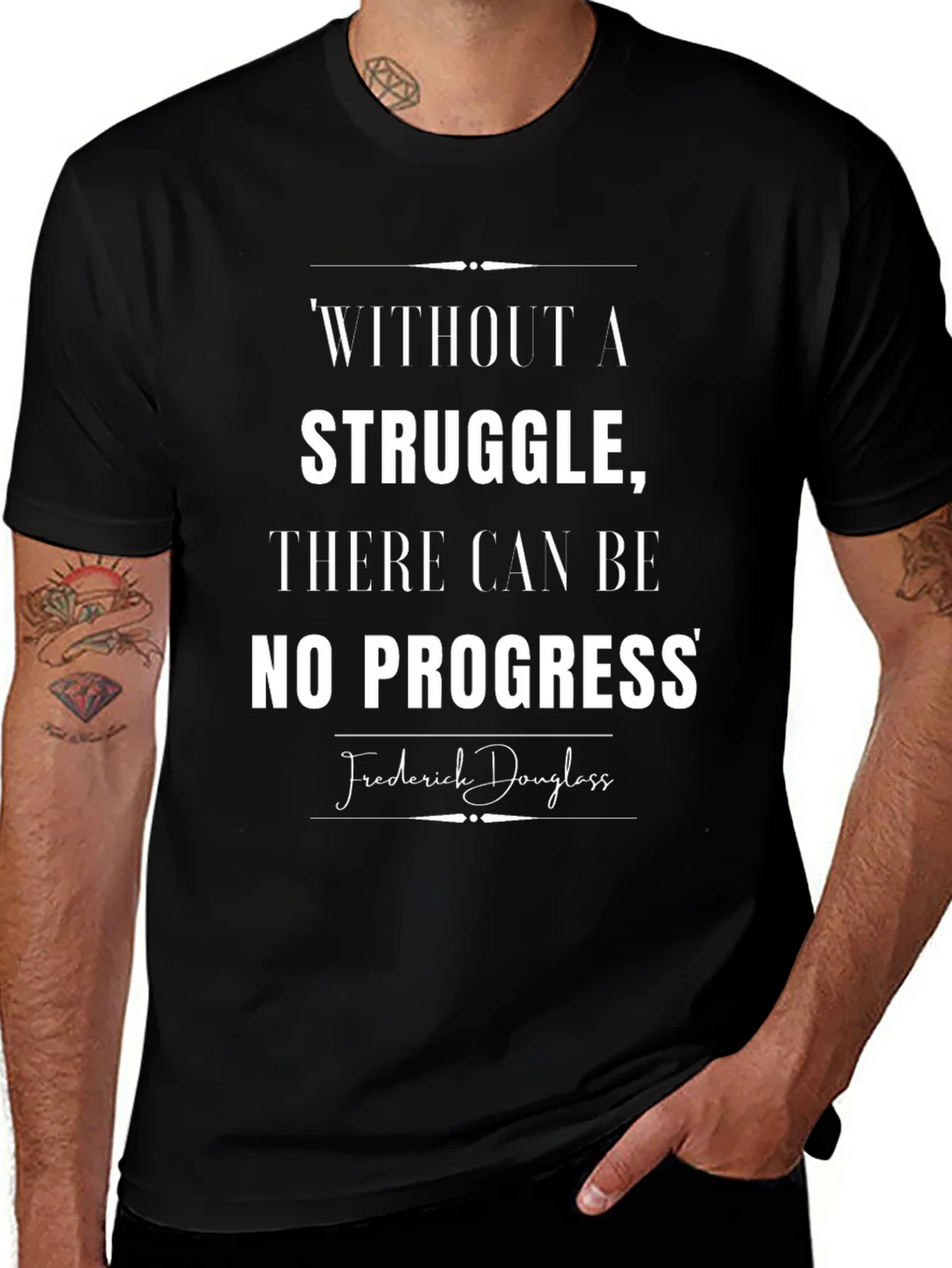 Inspirational T-Shirt: Without Struggle No Progress product image 1