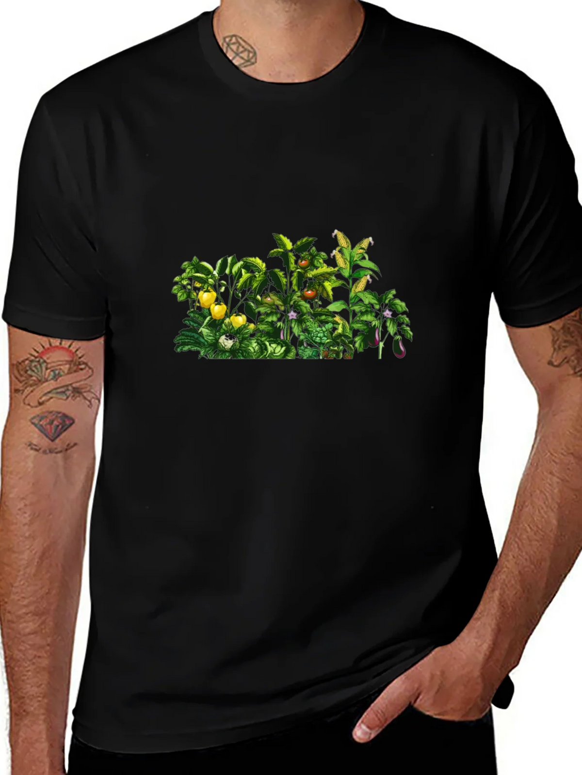 Botanical Garden Print Black T-Shirt product image 1