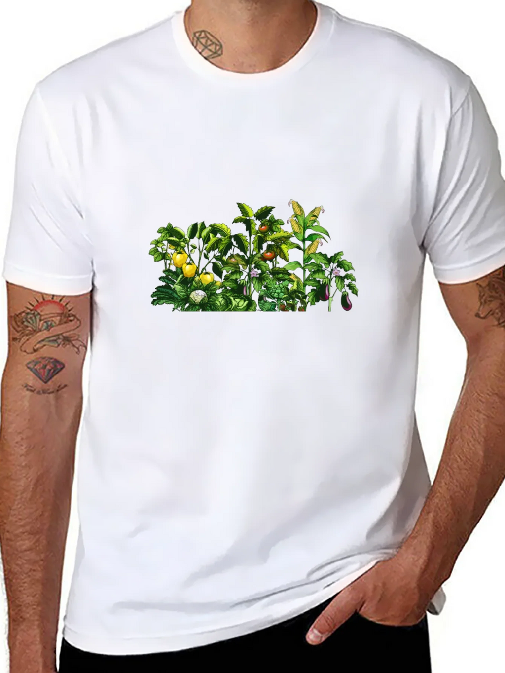Botanical Garden Print Black T-Shirt product image 10