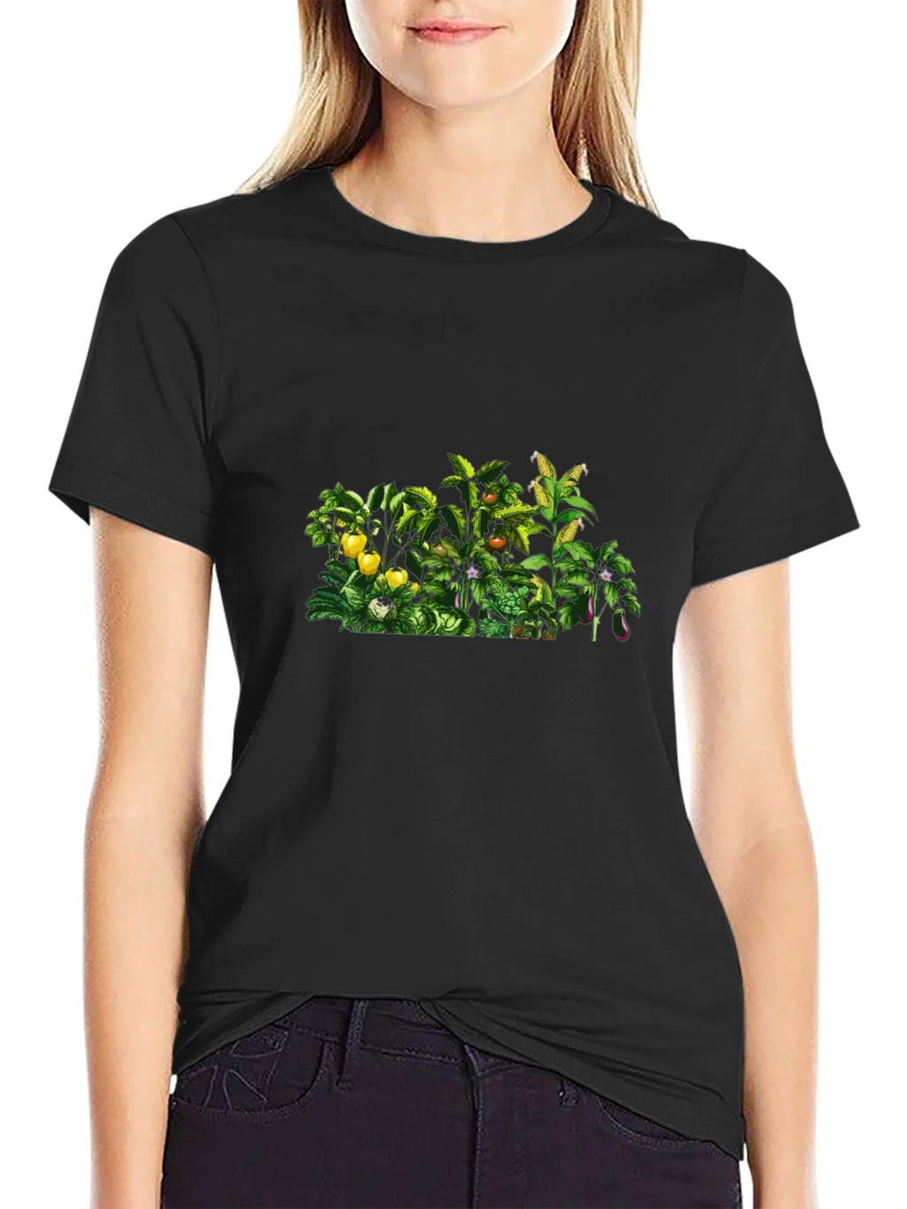 Botanical Garden Print Black T-Shirt product image 5