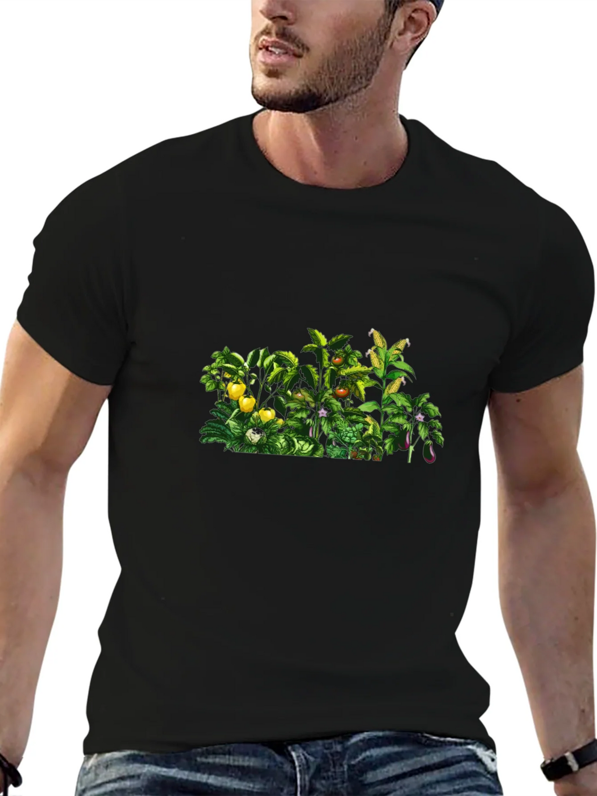Botanical Garden Print Black T-Shirt product image 9