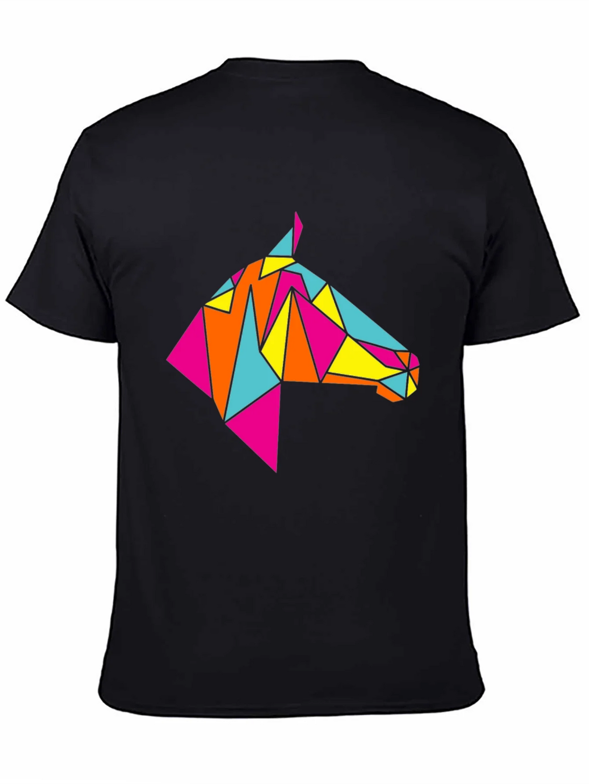 Geometric Horse Tee - Stylish Black Graphic T-Shirt product image 7