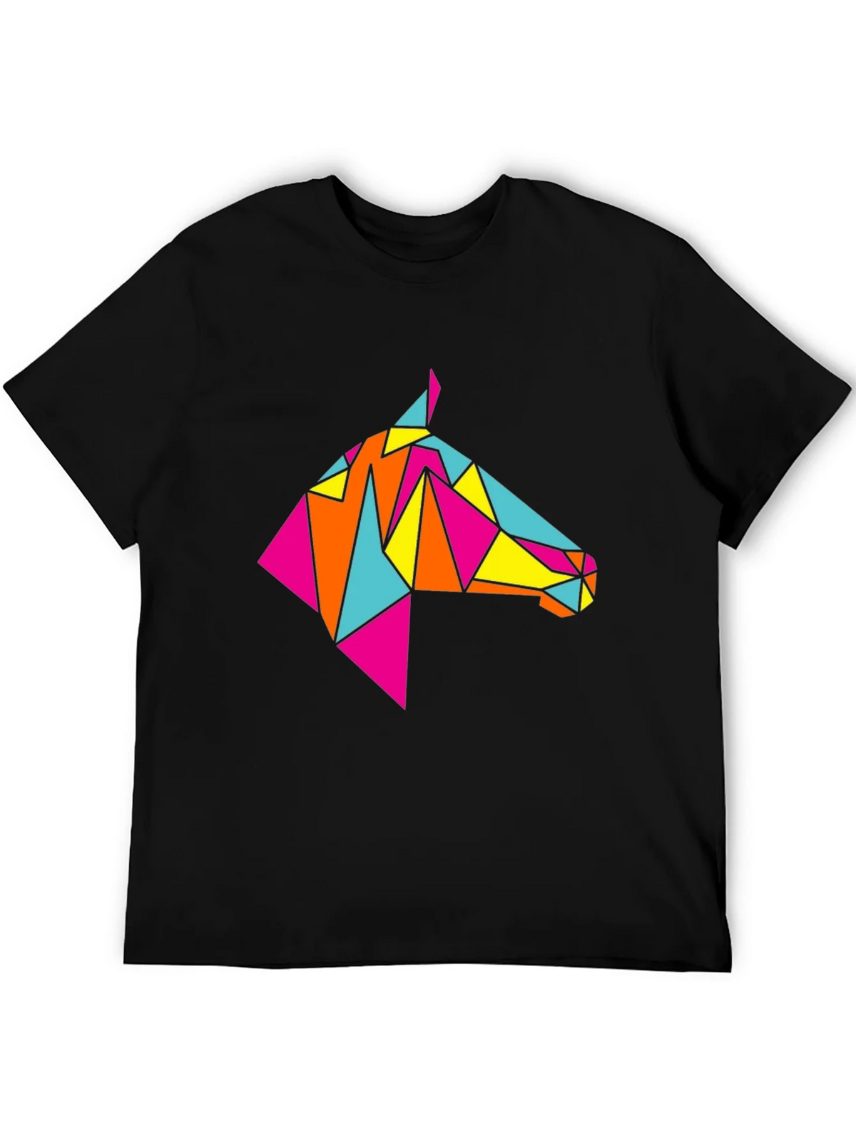 Geometric Horse Tee - Stylish Black Graphic T-Shirt product image 8
