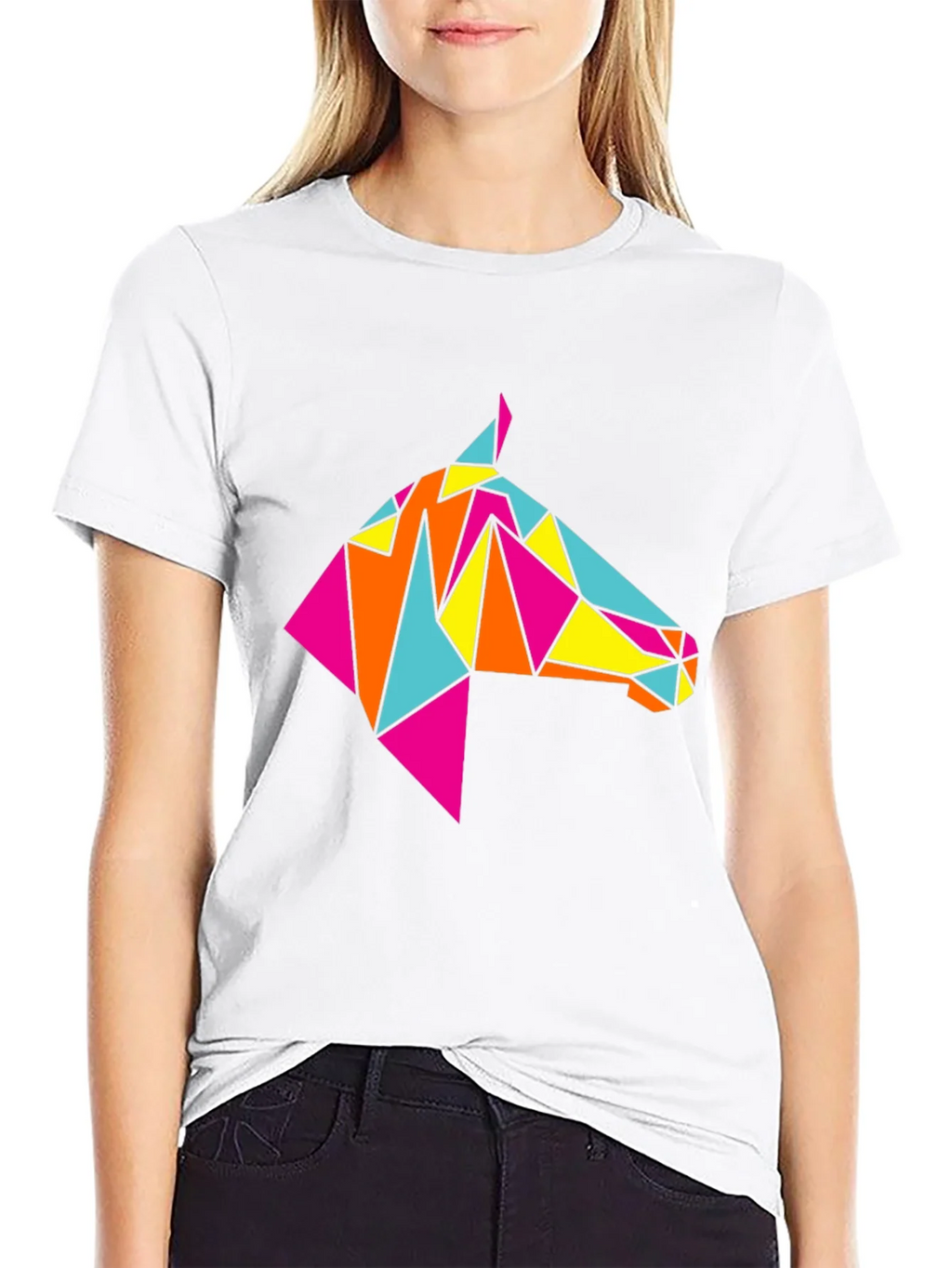 Geometric Horse Tee - Stylish Black Graphic T-Shirt product image 11