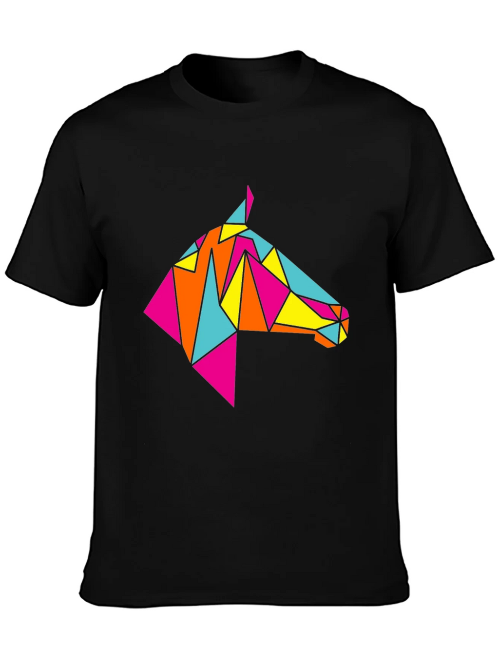 Geometric Horse Tee - Stylish Black Graphic T-Shirt product image 6