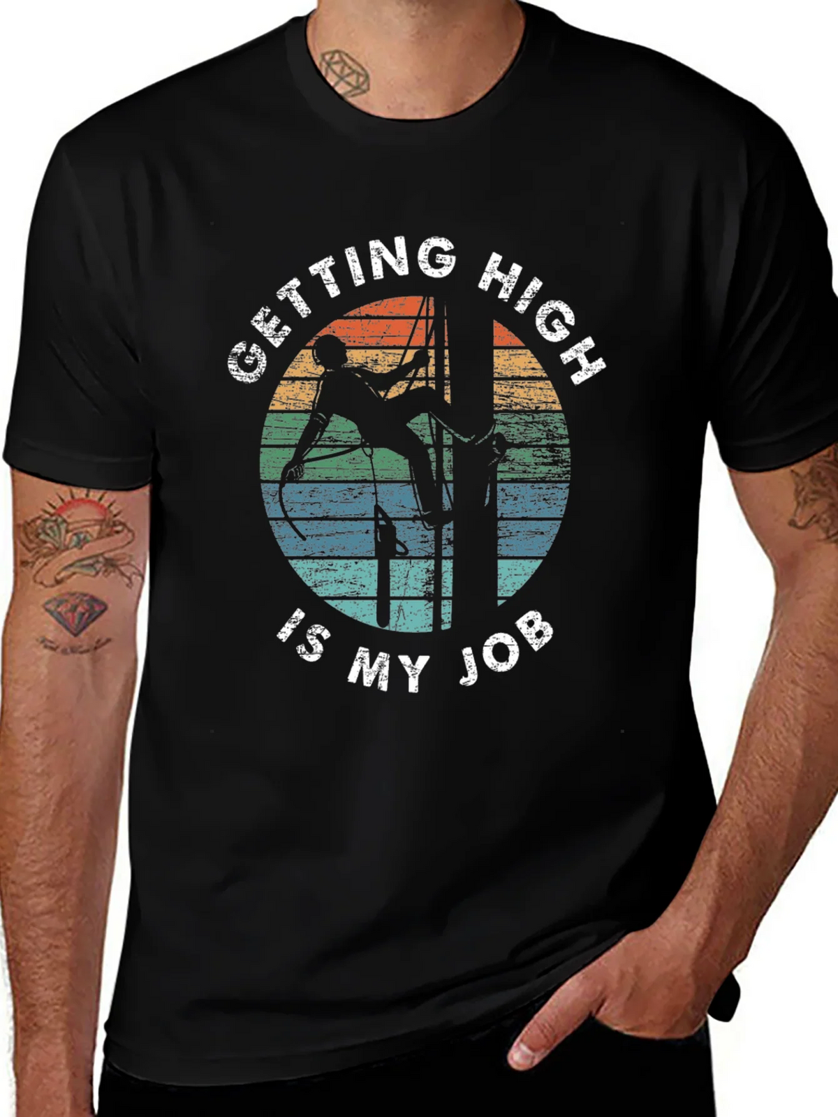 Getting High Is My Job Black T-Shirt product image 1