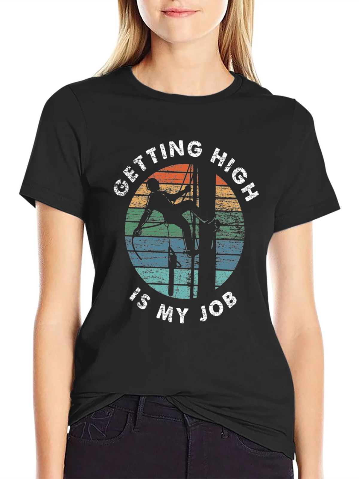 Getting High Is My Job Black T-Shirt product image 5