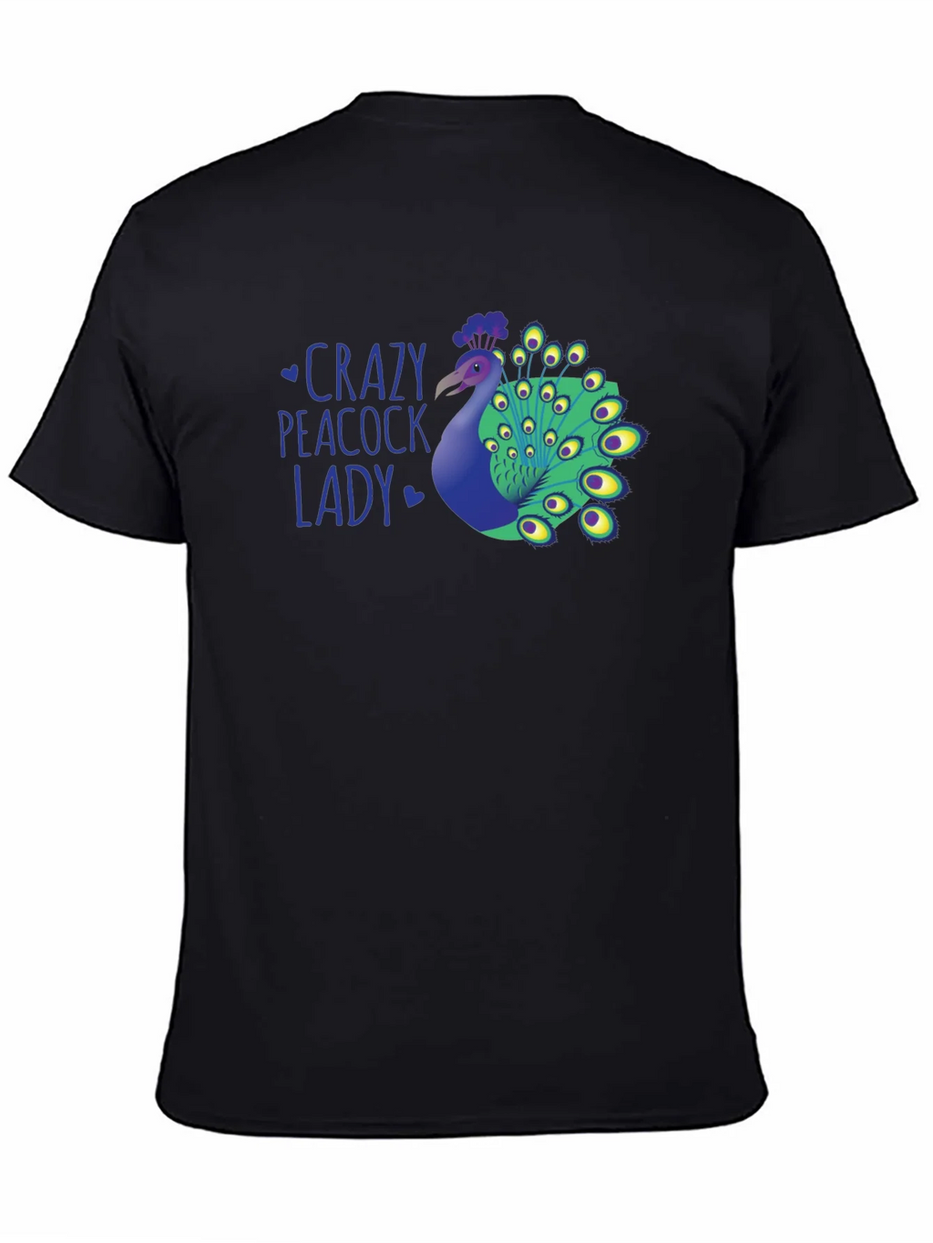 Crazy Peacock Lady Graphic T-Shirt - Fun Novelty Tee product image 7