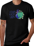 Crazy Peacock Lady Graphic T-Shirt - Fun Novelty Tee product image 1