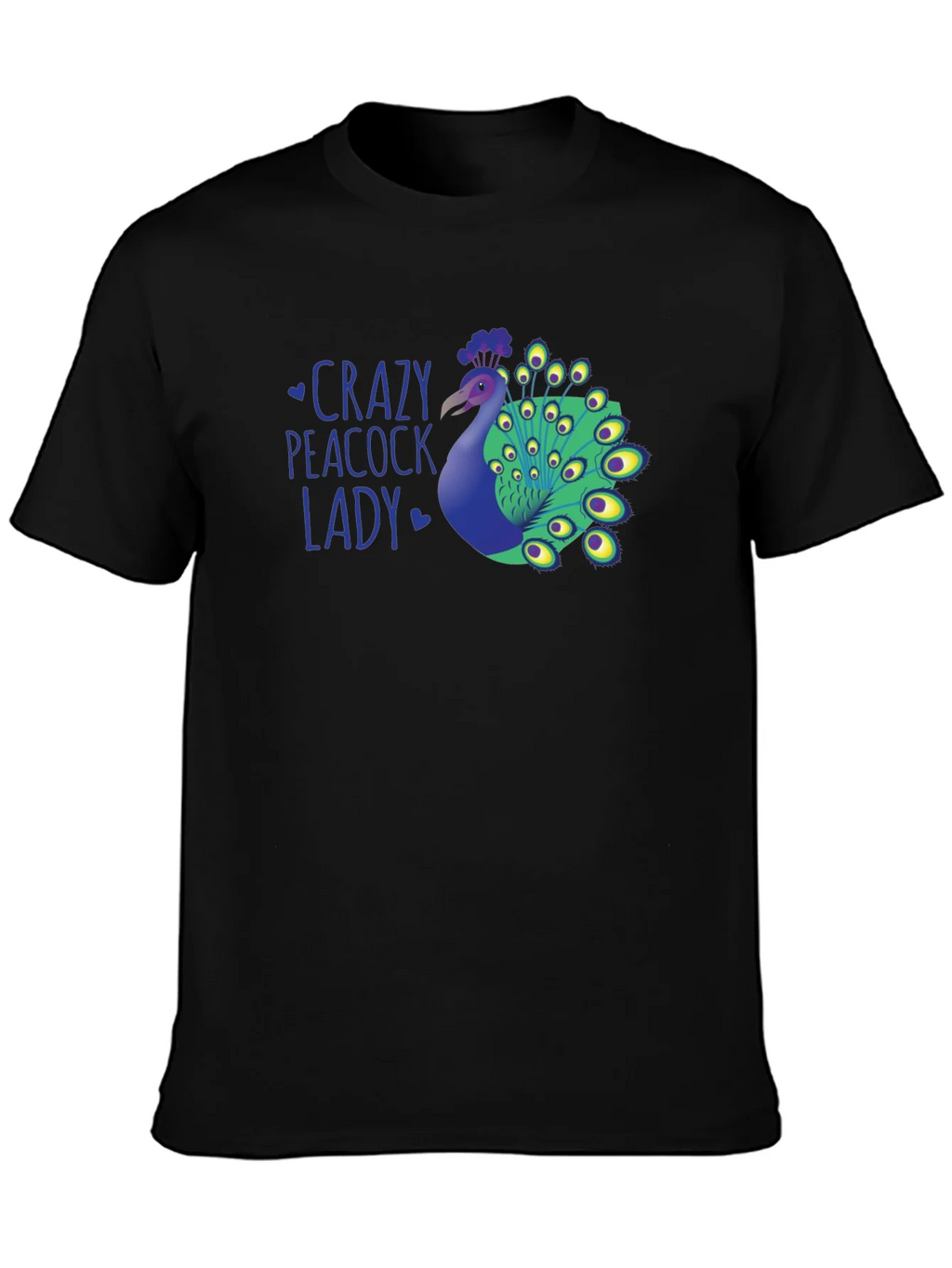 Crazy Peacock Lady Graphic T-Shirt - Fun Novelty Tee product image 6
