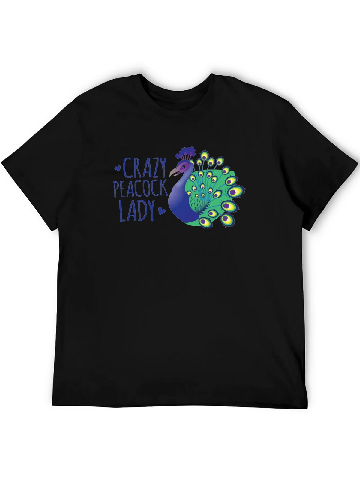 Crazy Peacock Lady Graphic T-Shirt - Fun Novelty Tee product image 8