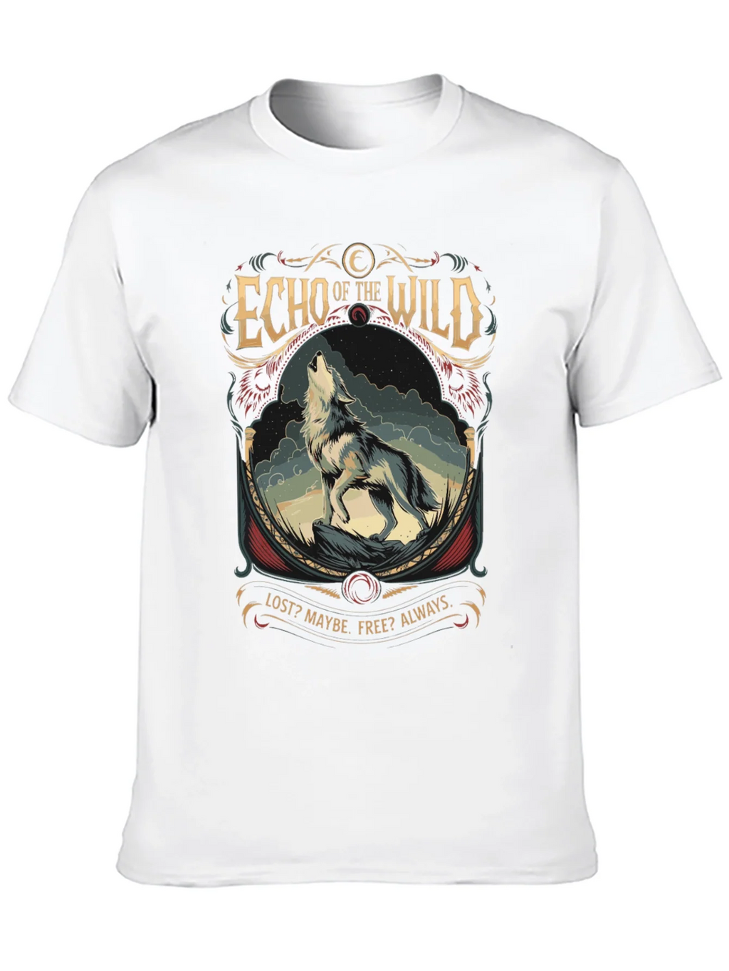 Echo of the Wild Wolf Graphic T-Shirt product image 12