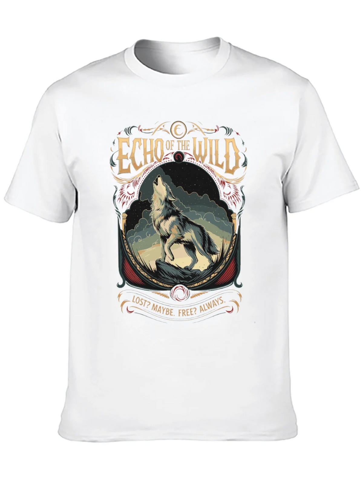 Echo of the Wild Wolf Graphic T-Shirt product image 12