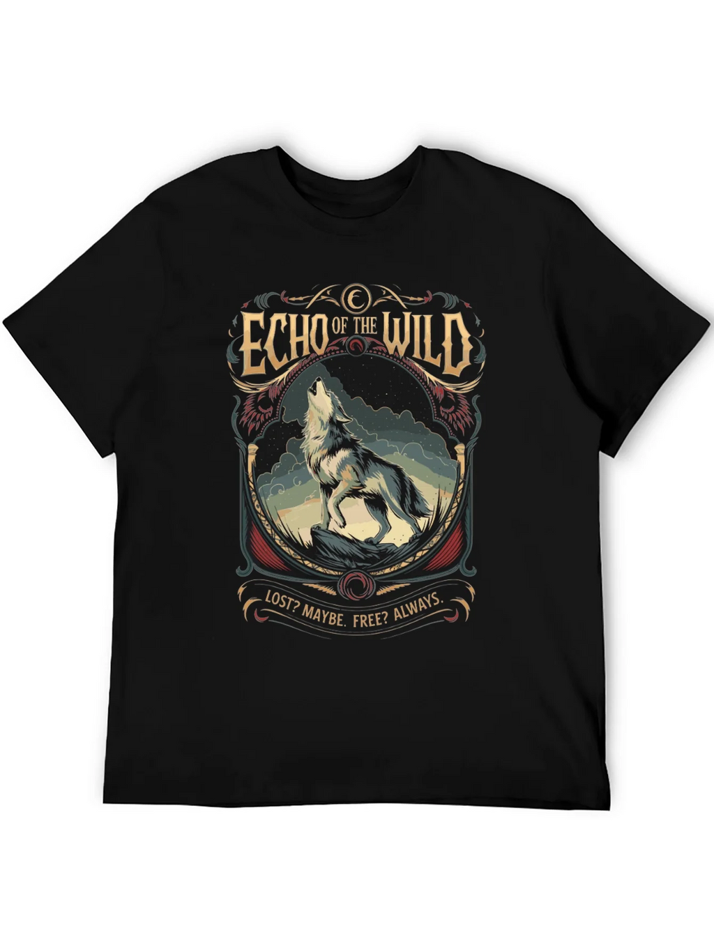 Echo of the Wild Wolf Graphic T-Shirt product image 8