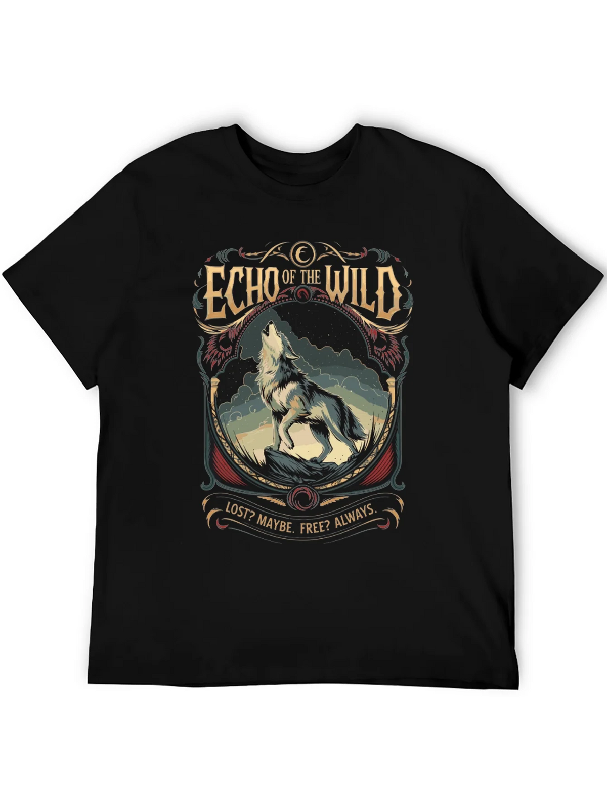 Echo of the Wild Wolf Graphic T-Shirt product image 8