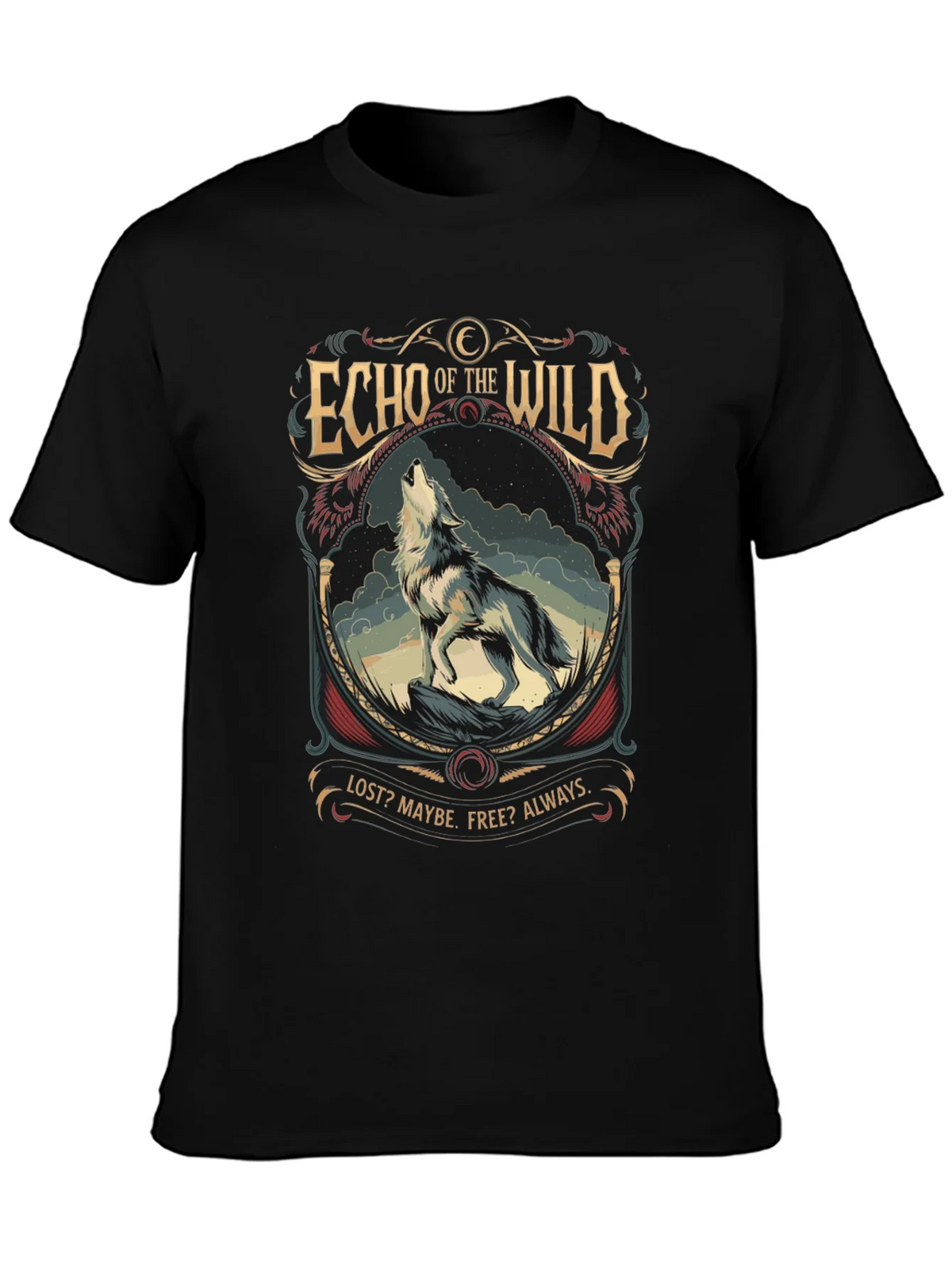 Echo of the Wild Wolf Graphic T-Shirt product image 6