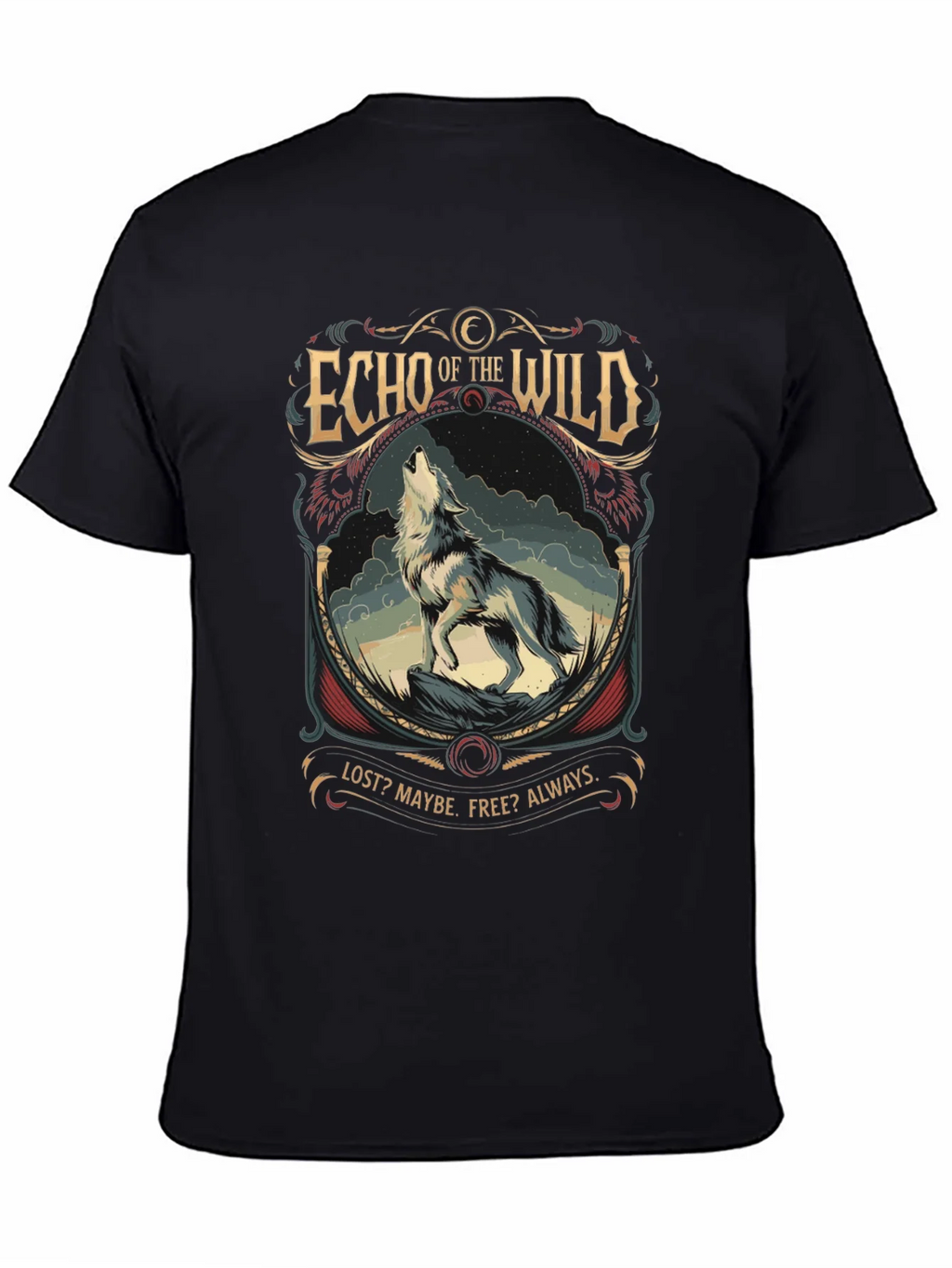 Echo of the Wild Wolf Graphic T-Shirt product image 7