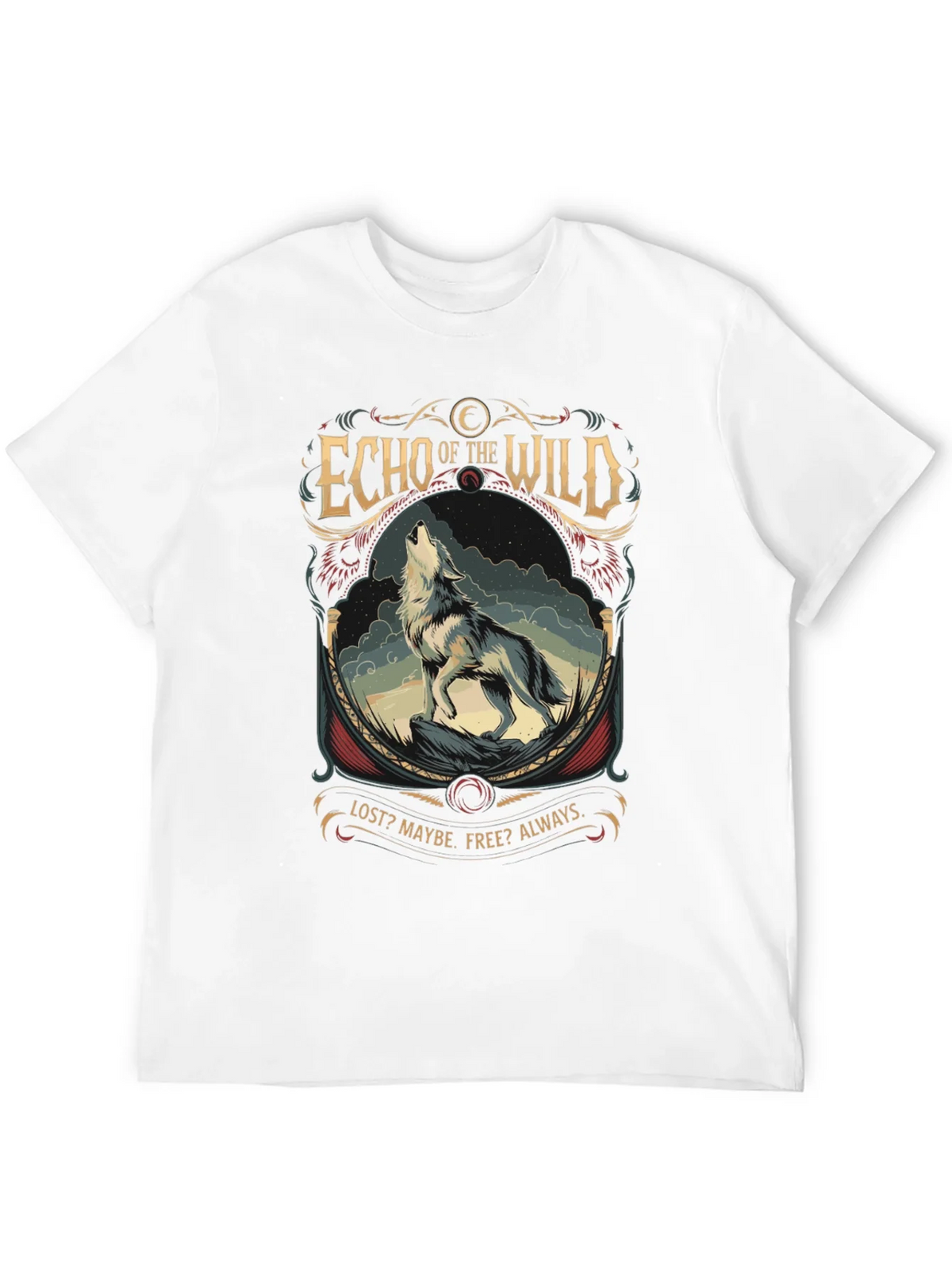 Echo of the Wild Wolf Graphic T-Shirt product image 3