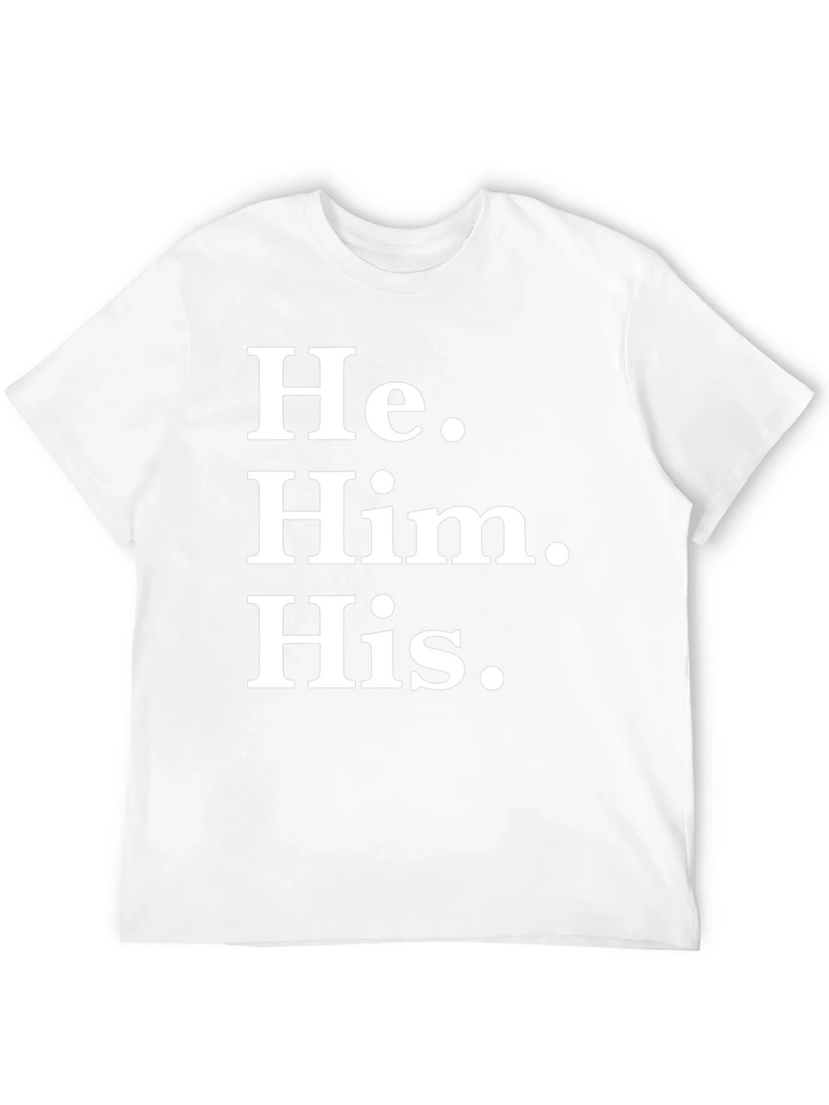 He Him His Pronoun T-Shirt - Black Cotton Tee product image 3