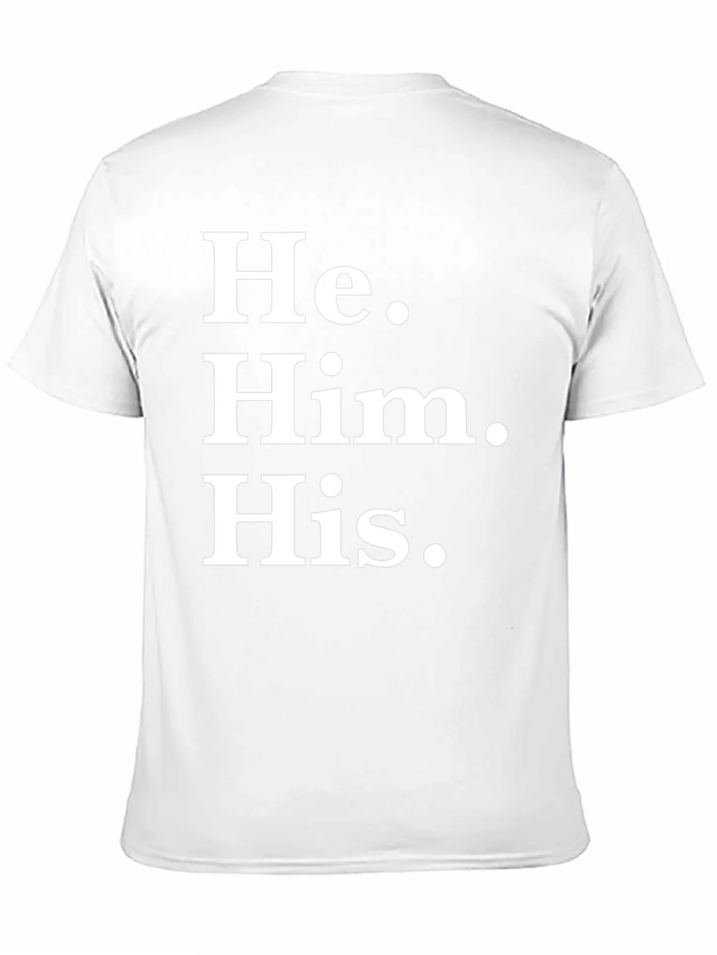 He Him His Pronoun T-Shirt - Black Cotton Tee product image 2