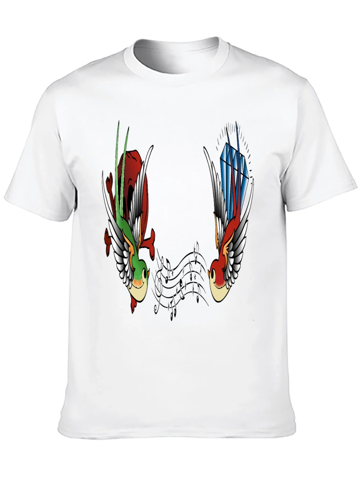 Music Birds Graphic Tee - Black Casual T-Shirt product image 12