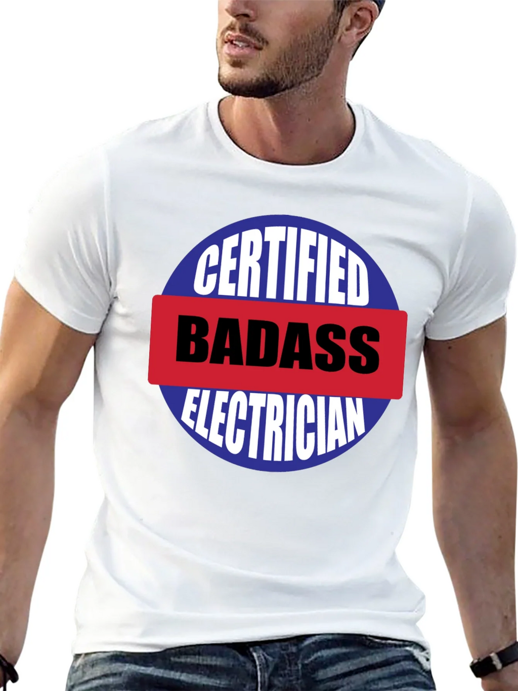 Certified Badass Electrician T-Shirt product image 4