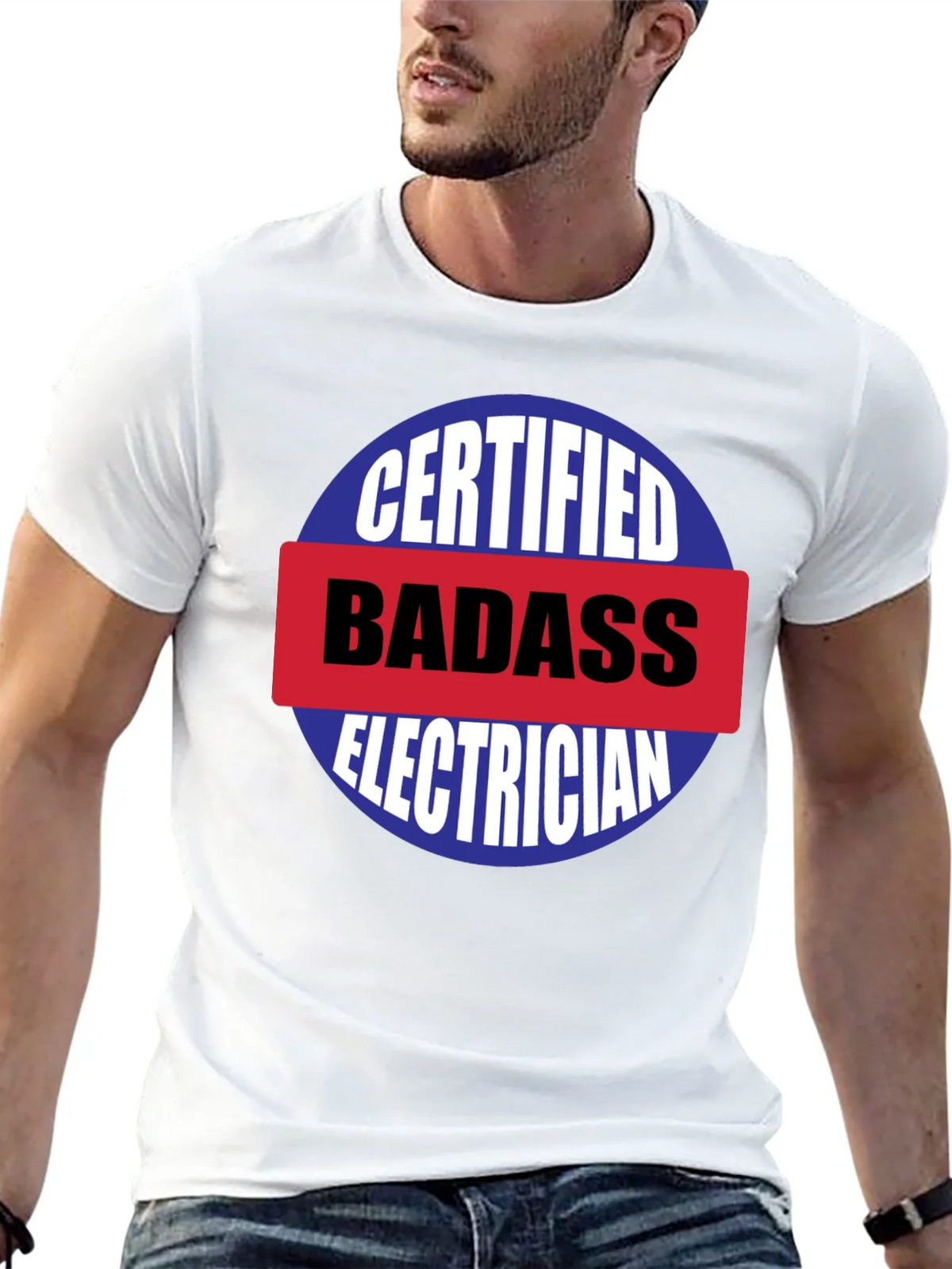 Certified Badass Electrician T-Shirt product image 4