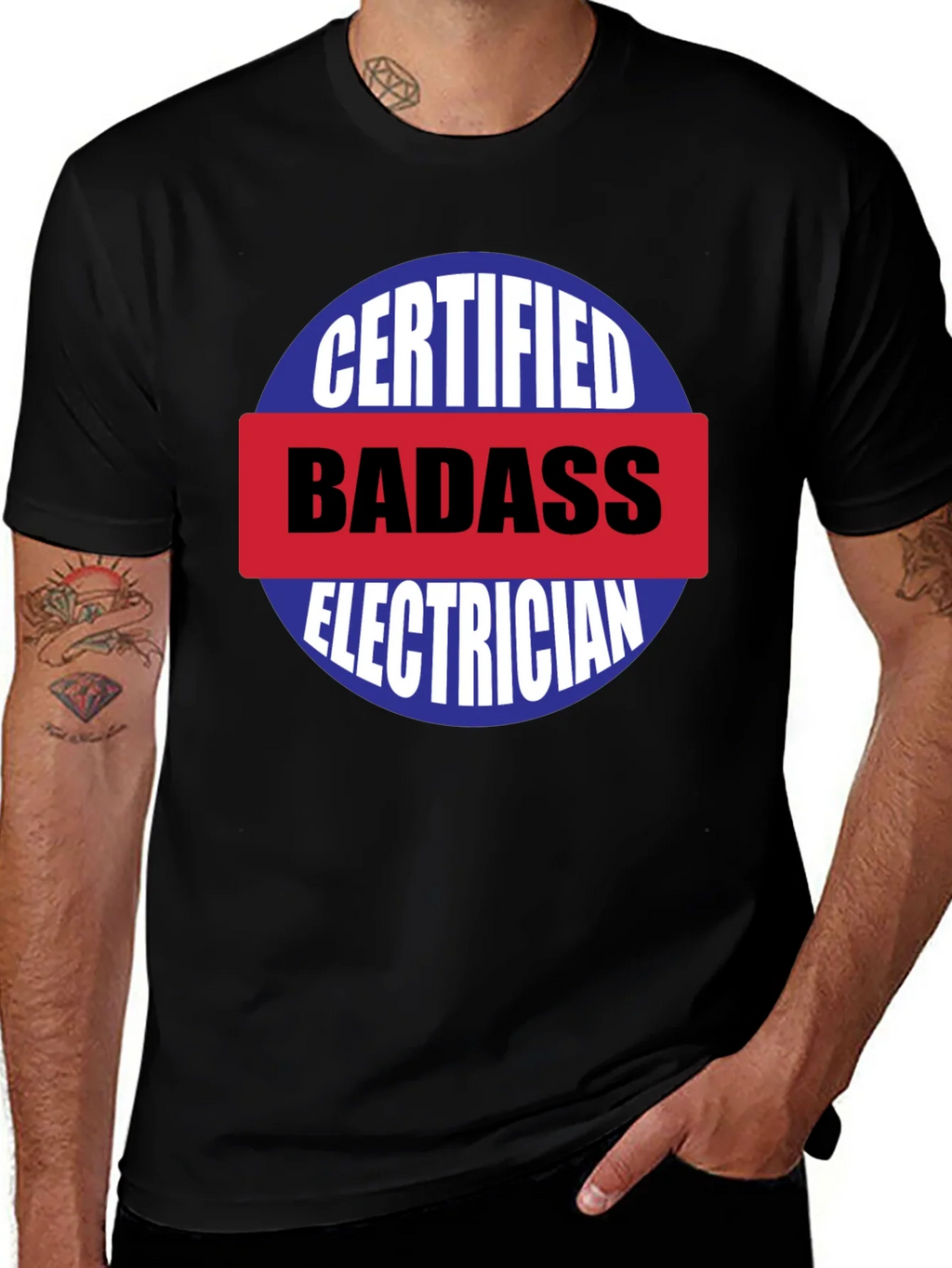 Certified Badass Electrician T-Shirt product image 1