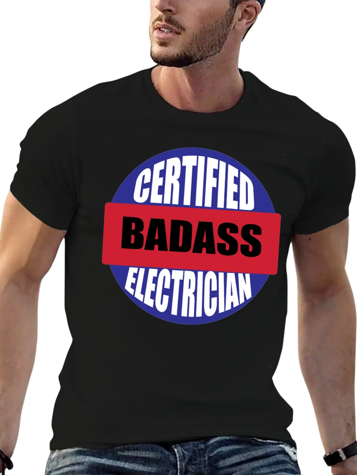 Certified Badass Electrician T-Shirt product image 9