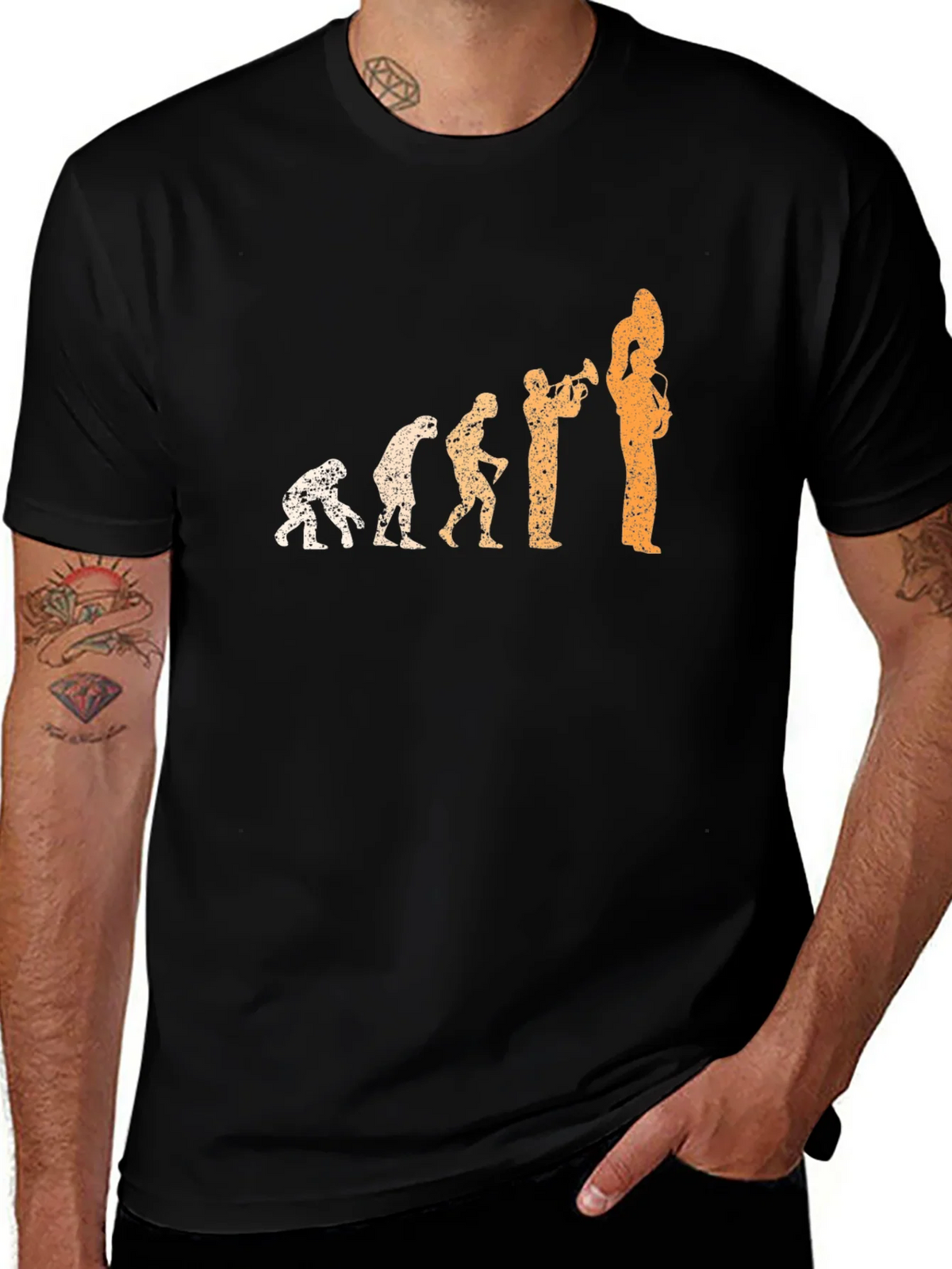 Evolution of Music Black T-Shirt product image 1