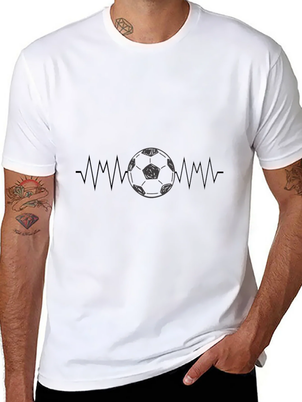 Soccer Heartbeat Graphic Tee - Black product image 10