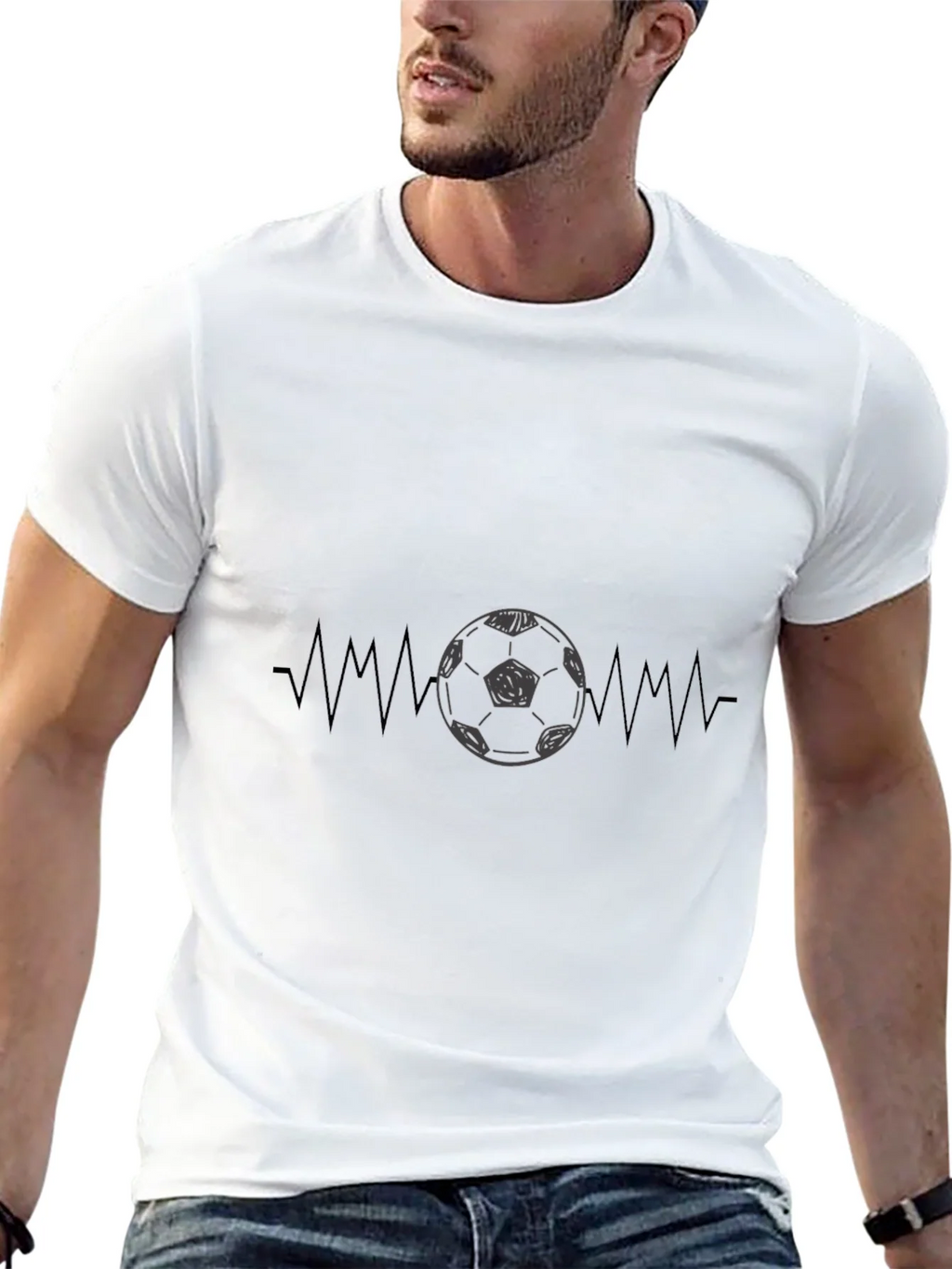 Soccer Heartbeat Graphic Tee - Black product image 4