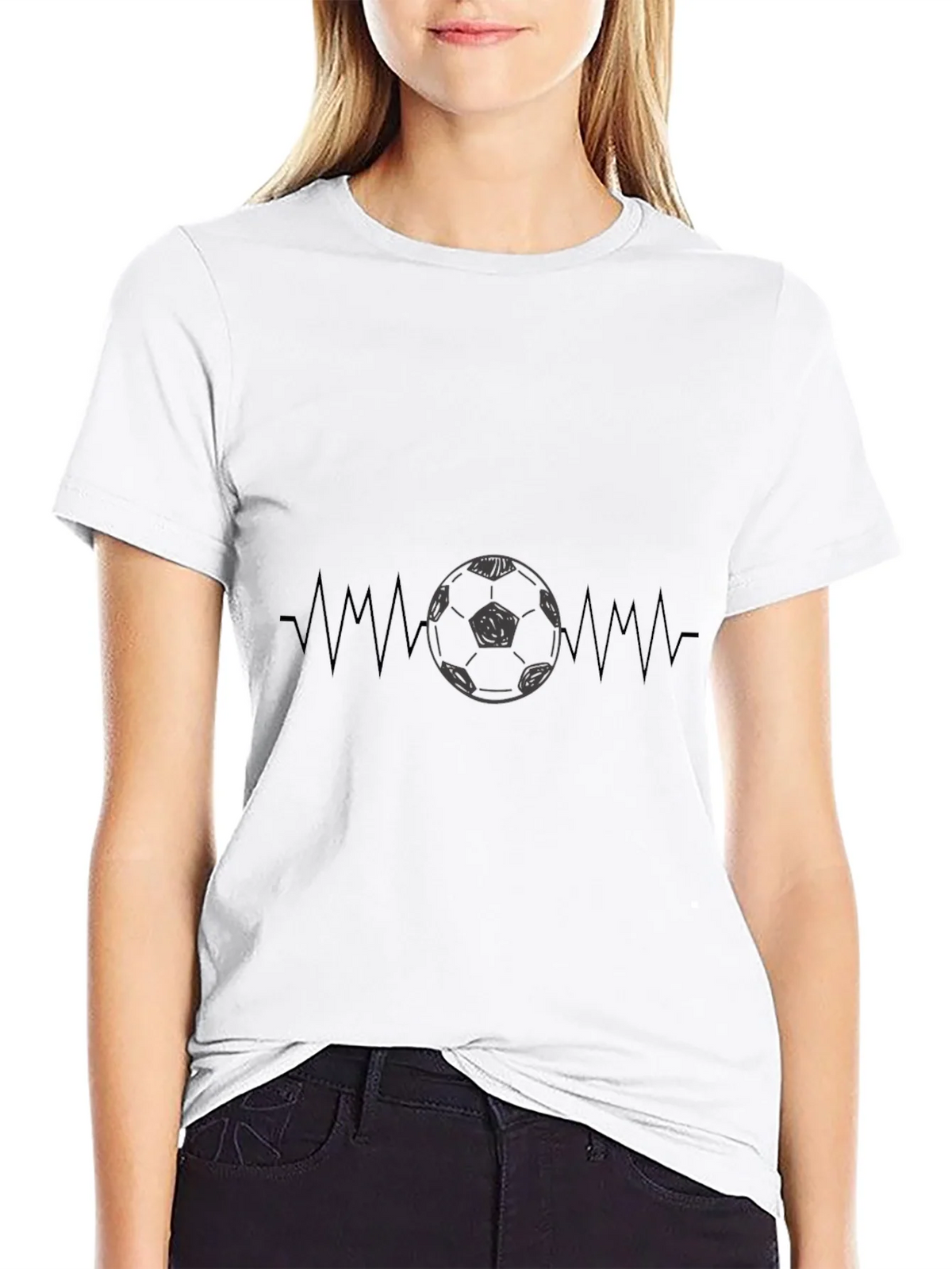 Soccer Heartbeat Graphic Tee - Black product image 11