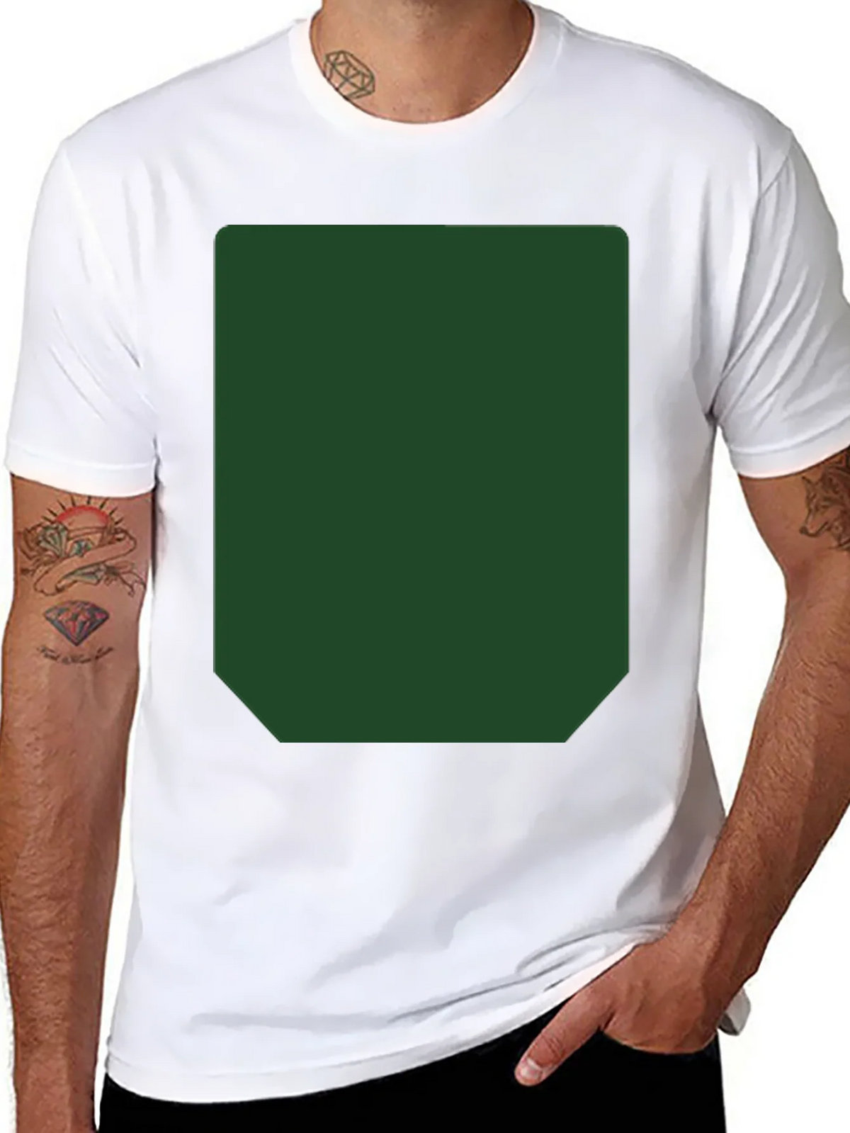 Black Short Sleeve T-Shirt with Green Rectangle product image 10